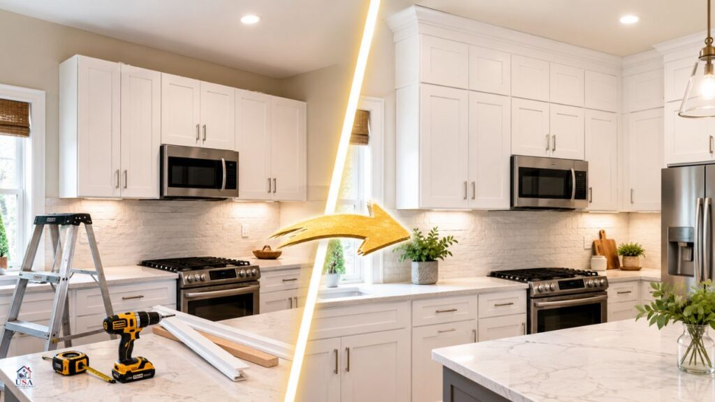 how to use rub n buff on picture frames Extending Kitchen Cabinets to Ceiling: DIY Upgrade Guide