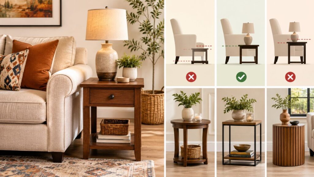 How to Choose the Ideal End Table (Height & Size Guide)